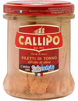 Callipo Filetti Tonno Olio Di Oliva Con Sale Iodato gr.171 Vaso In Vetro