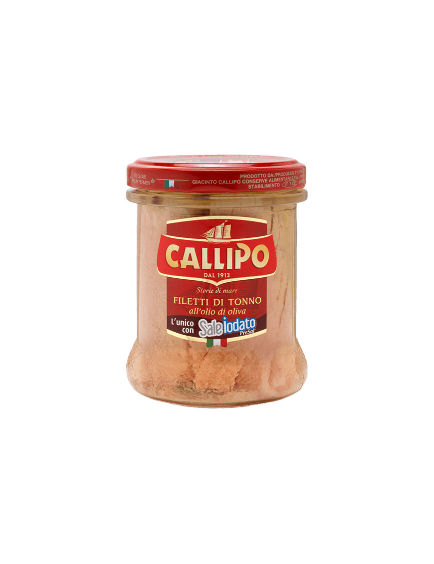 Callipo Filetti Tonno Olio Di Oliva Con Sale Iodato gr.171 Vaso In Vetro