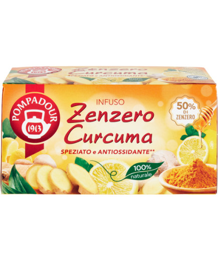 Pompadour Infuso Zenzero E Curcuma 20 filtri