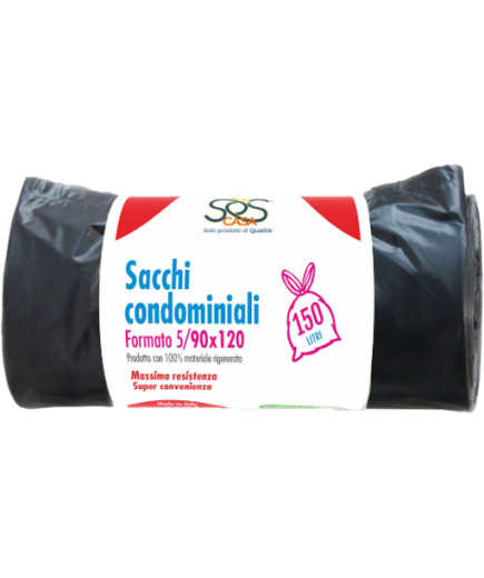 Sos Casa Sacco Nero cm.90X120 lt.150 X5pz.