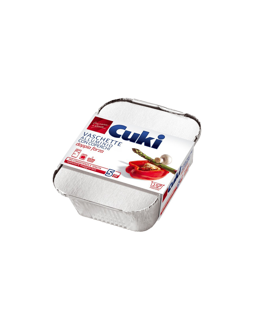 Cuki Vaschetta Alluminio Con Coperchio 1pz. x5 porzioni