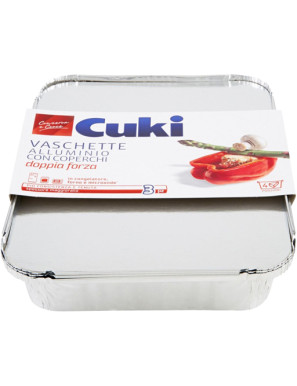 Cuki Vaschetta Alluminio Con Coperchio 4pz x3 porzioni