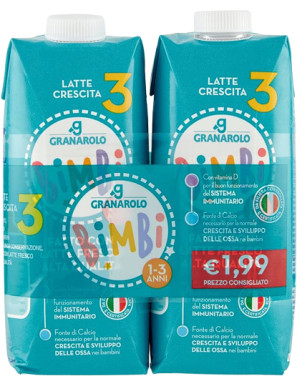 GRANAROLO L.TE A.Q. CRESCITA 3 UHT ML.500X2  (FLASH 1,99)