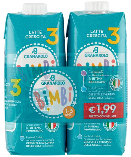 GRANAROLO L.TE A.Q. CRESCITA 3 UHT ML.500X2  (FLASH 1,99)