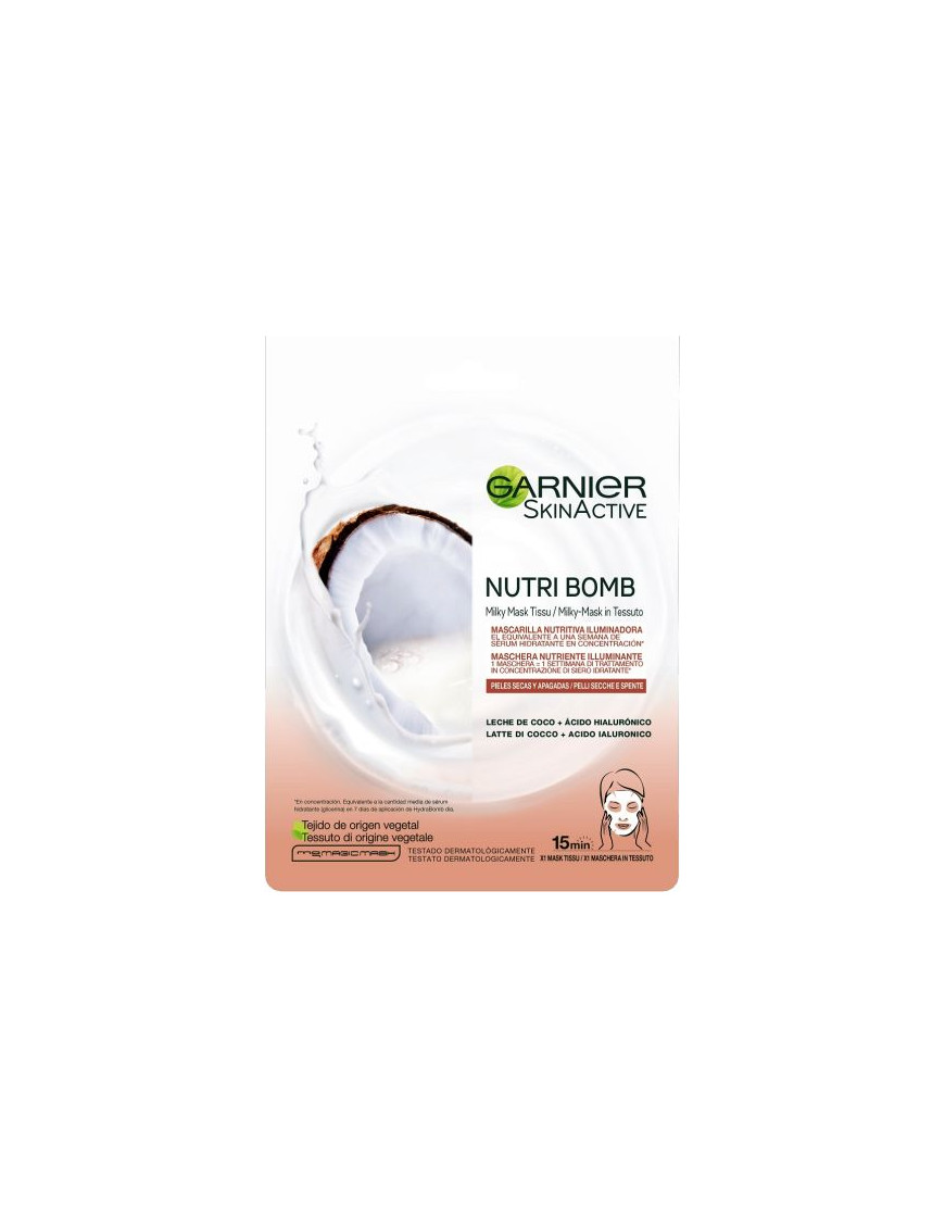 Garnier Maschera Nutri Bomb Illuminante Latte Cocco Pelli Secche