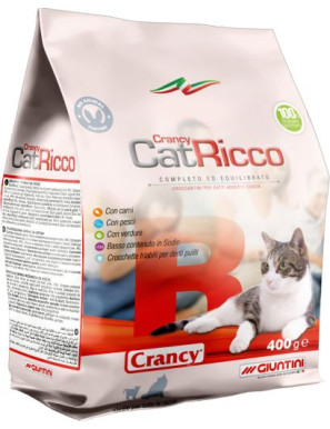 Crancy Snack Ricco Croccantino gatto Carne/Pesce/Verdure gr.400