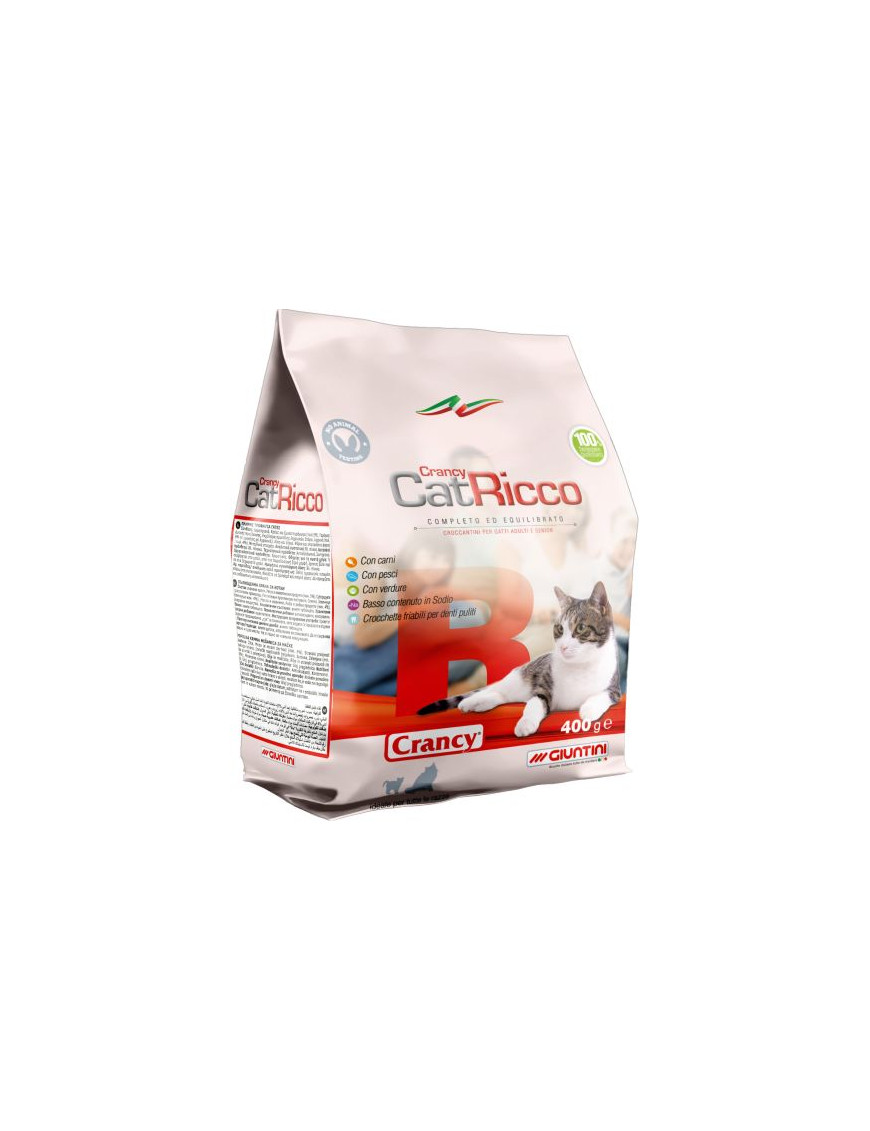 Crancy Snack Ricco Croccantino gatto Carne/Pesce/Verdure gr.400