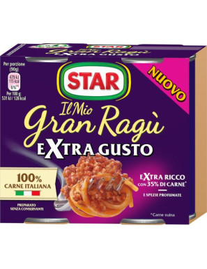 STAR RAGU' EXTRAGUSTO G.180X2 CARNE ITALIANA