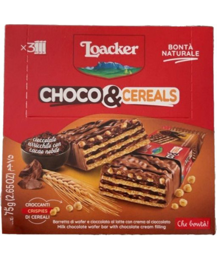LOACKER SNACK CHOCO&CEREAL G.25X3