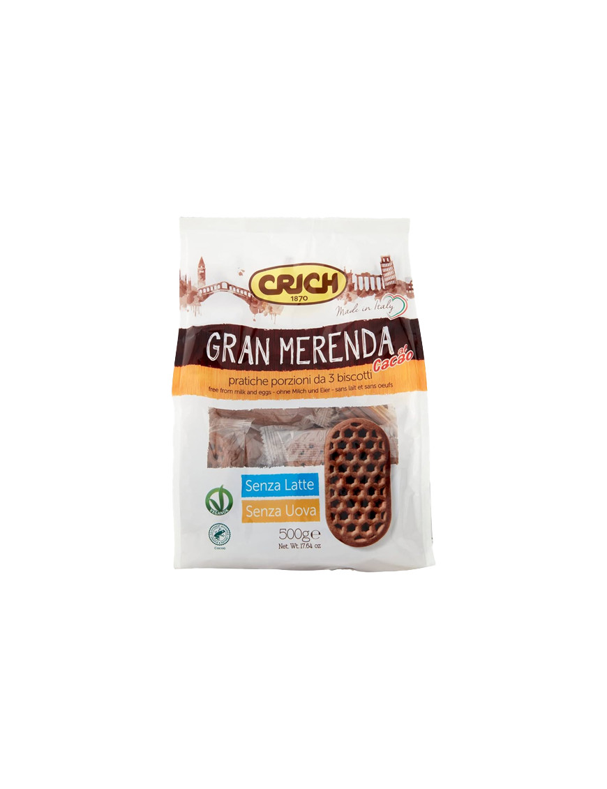 CRICH BISCOTTI GRAN MERENDA G.500 CACAO  S/LATTE E S/UOVA