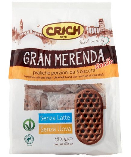 CRICH BISCOTTI GRAN MERENDA G.500 CACAO  S/LATTE E S/UOVA