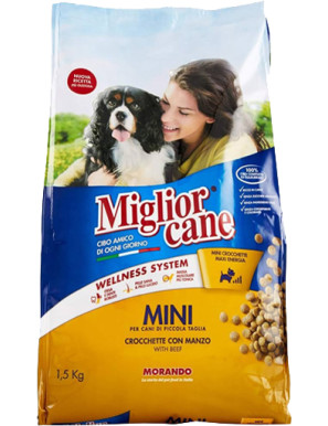 MORANDO MIGLIOR CANE MINI KG.1,5 CROCCHETTE MANZO