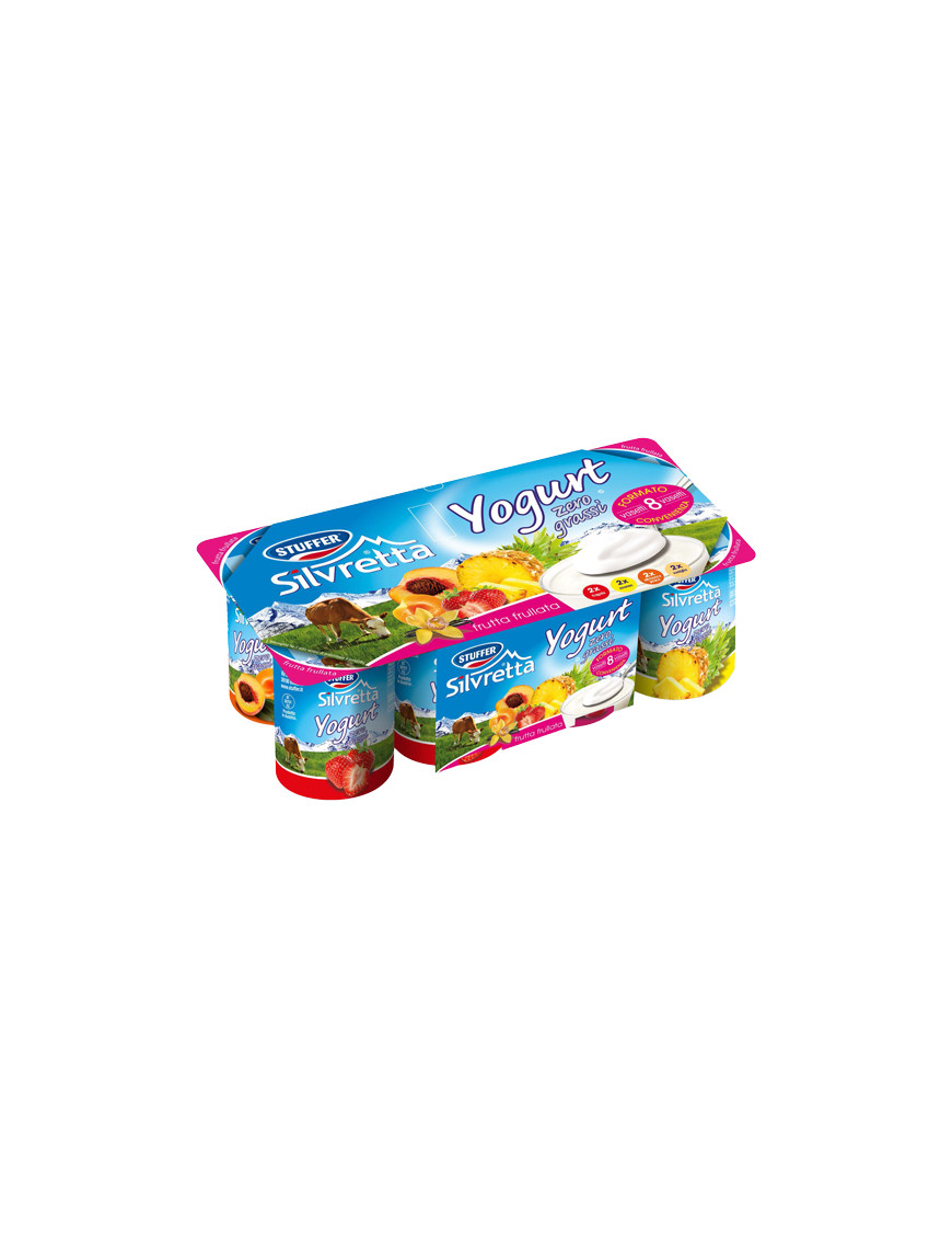 STUFFER YOGURT ZERO GRASSI CON FRUTTA FRULLATA G.125X8