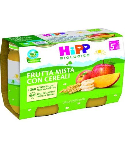 HIPP MERENDE DI FRUTTA FRUTTAMISTA CON CEREALI 2X125G