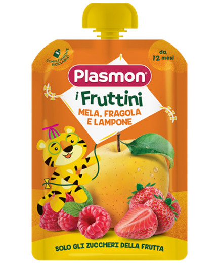 PLASMON SPREMI E GUSTA MELA FRAGOLA E LAMPONE GR 130