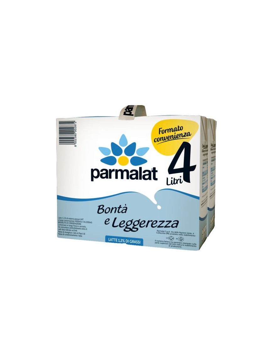 Parmalat Latte Uht lt.1 1,2% Grassi Brik Valigetta 4 pezzi