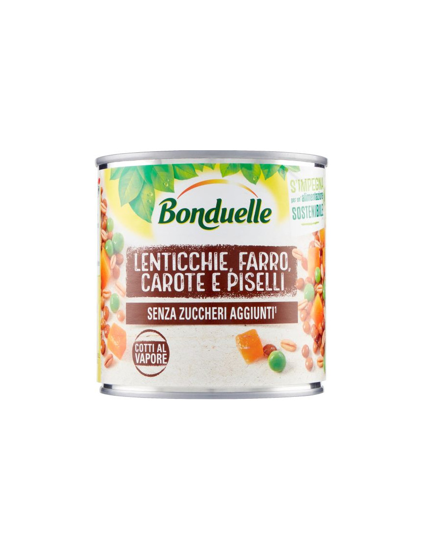 BONDUELLE LENTICCHIE FARRO PISELLI E CAROTE GR 300 LATTA