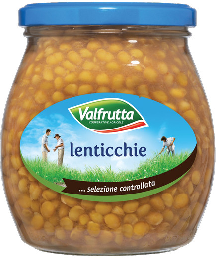 VALFRUTTA LENTICCHIE IN VASO VETRO 570 GR.