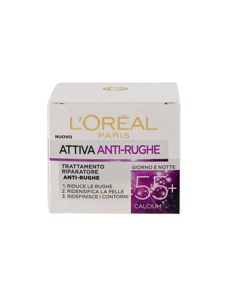 L'OREAL CREMA ATTIVA ANTIRUGHE GIOR/NOTTE 55+ CALCIUM ML.50