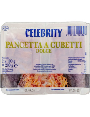 CELEBRITY  PANCETTA A CUBETTI DOLCE G.100X2