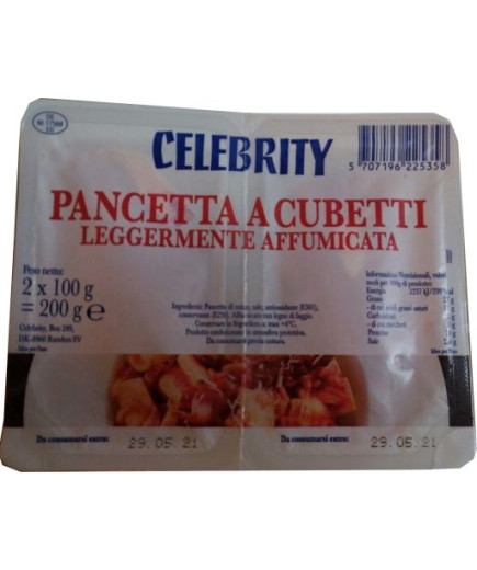 CELEBRITY PANCETTA A CUBETTI AFFUM. G. 100X2