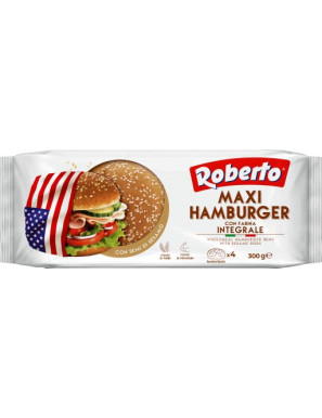 ROBERTO PANE INTEGRALE MAXI HAMBURGER C/SESAMO G.300 (PZ.4)