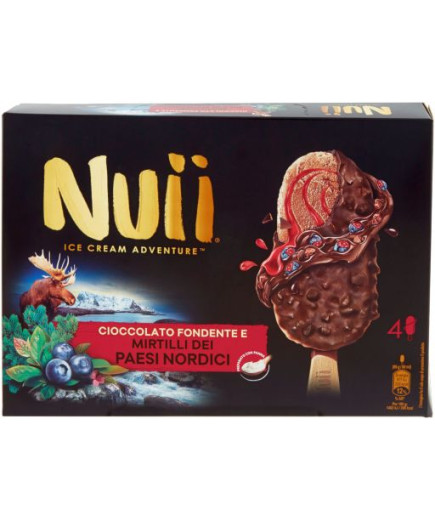 NUII STECCO CIOCCOLATO FOND. MIRTILLI PAESI NORD.X4 G.264