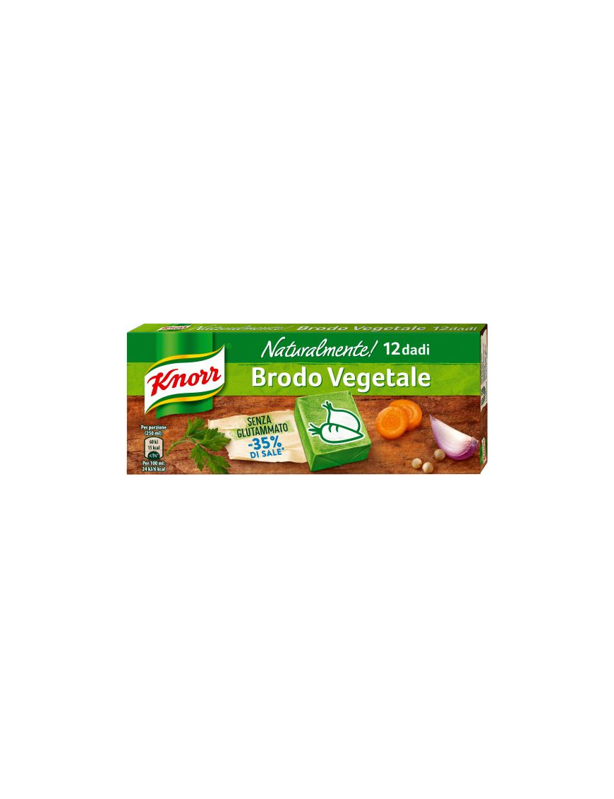 KNORR DADO VEGETALE X10+2G.109S/GLUTAMMATO NATURALM. -SALE