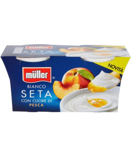 MULLER BIANCO SETA CON CUORE DI PESCA G.125X2