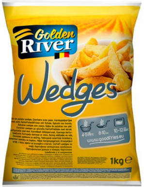 GOLDEN RIVER PATATE FRITTE WEDGES KG.1 PATATE C/BUCCIA