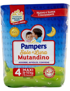 PAMPERS SOLE E LUNA MUTANDINO MAXI X15 KG.8-15