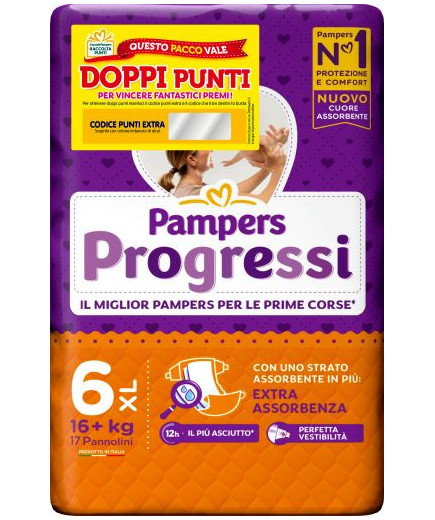 PAMPERS PROGRESSI XL PZ.17 (16+KG) PANNOLINI