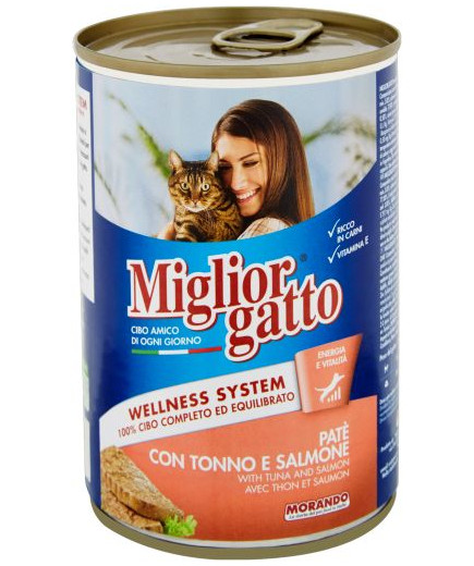 MORANDO MIGLIOR GATTO PATE' LATTA G.400 TONNO E SALMONE