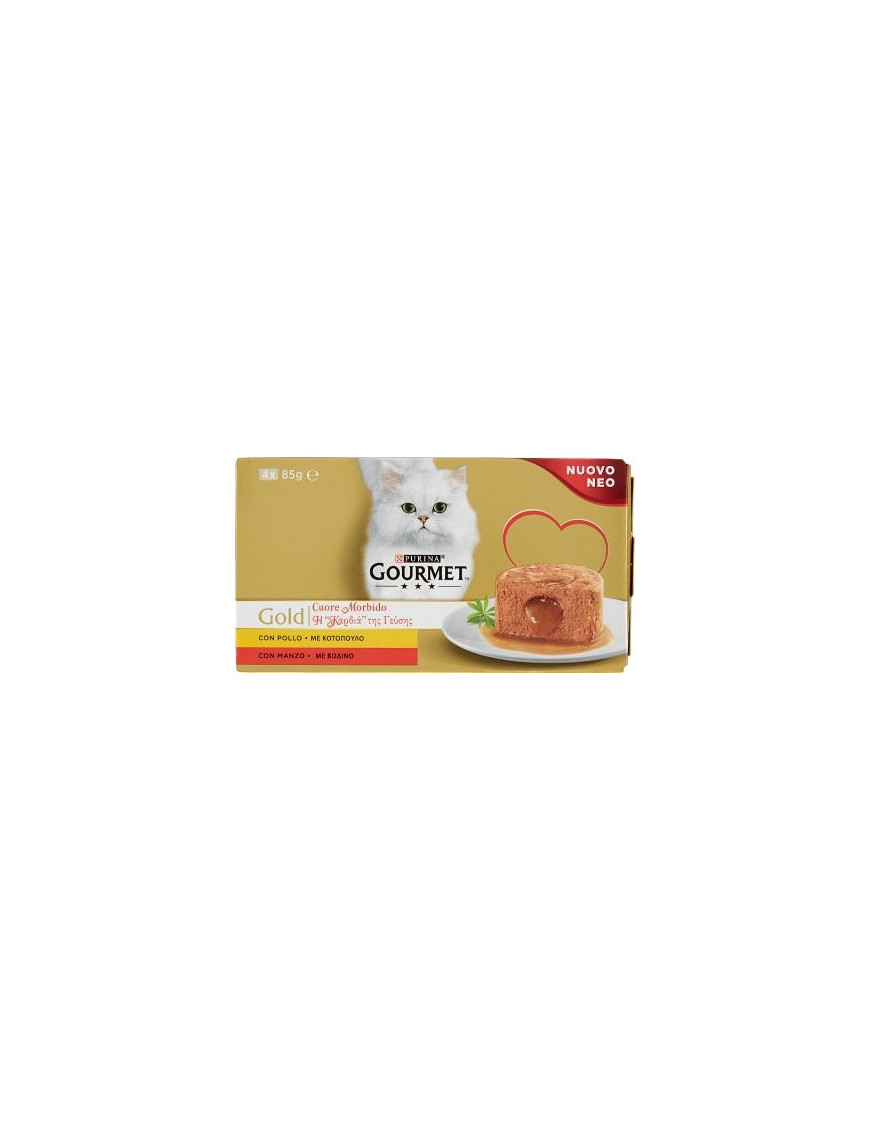 GOURMET GOLD CUORE MORBIDO MANZO E POLLO 4X85 GR