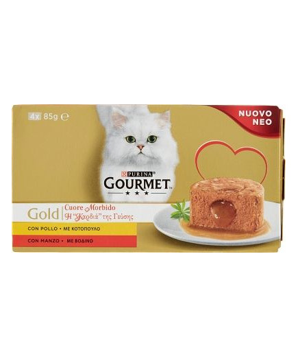 GOURMET GOLD CUORE MORBIDO MANZO E POLLO 4X85 GR