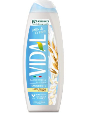 VIDAL BAGNO SCHIUMA ML.500 EMOLLIENTE LATTE DI RISO&AVENA