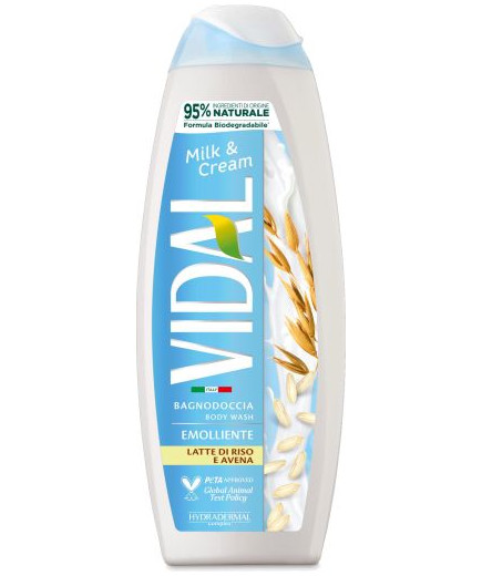 VIDAL BAGNO SCHIUMA ML.500 EMOLLIENTE LATTE DI RISO&AVENA