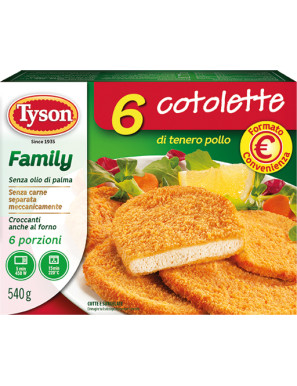 TYSON 6 COTOLETTE DI TENERO POLLO GR.540