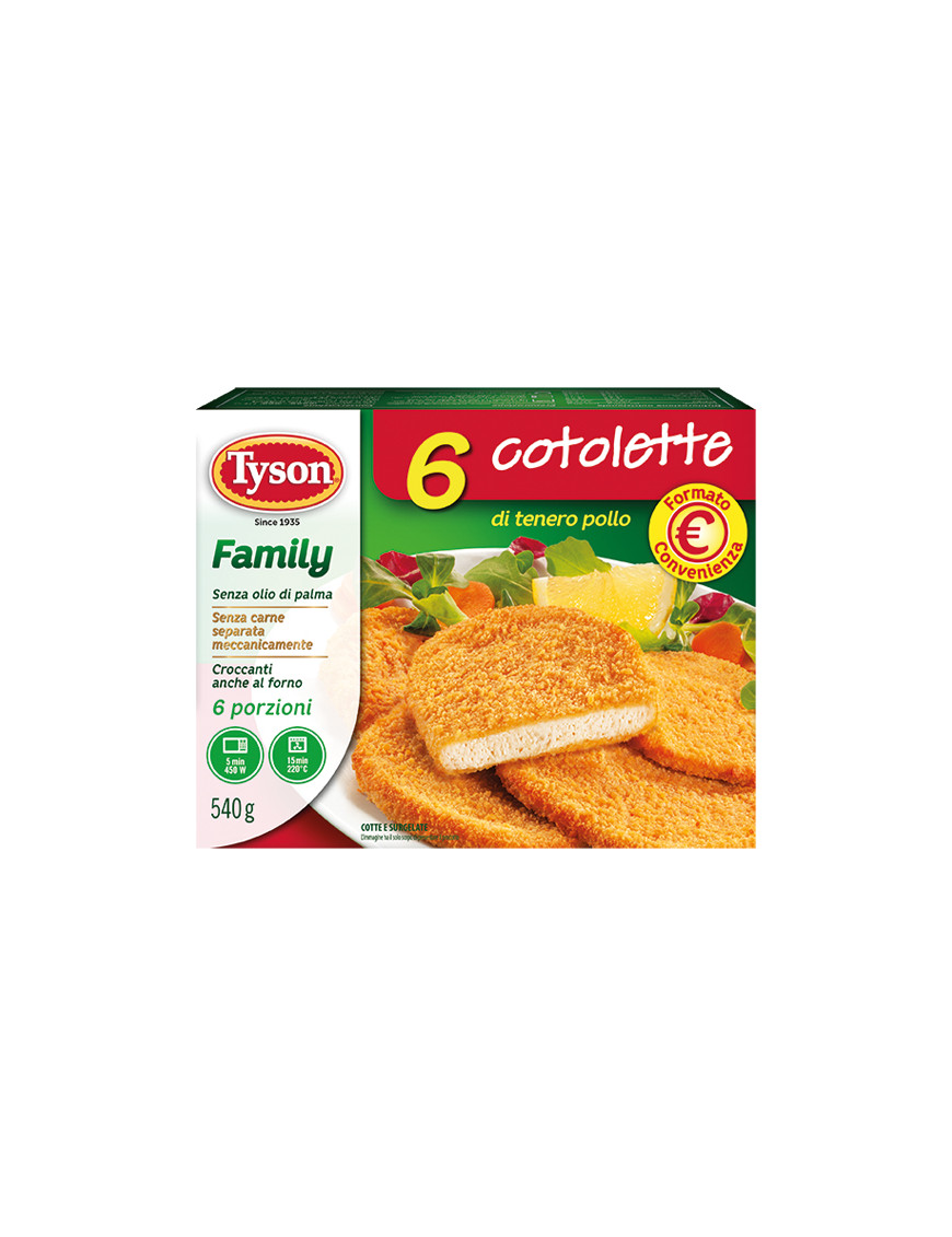 TYSON 6 COTOLETTE DI TENERO POLLO GR.540