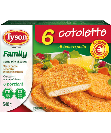 TYSON 6 COTOLETTE DI TENERO POLLO GR.540