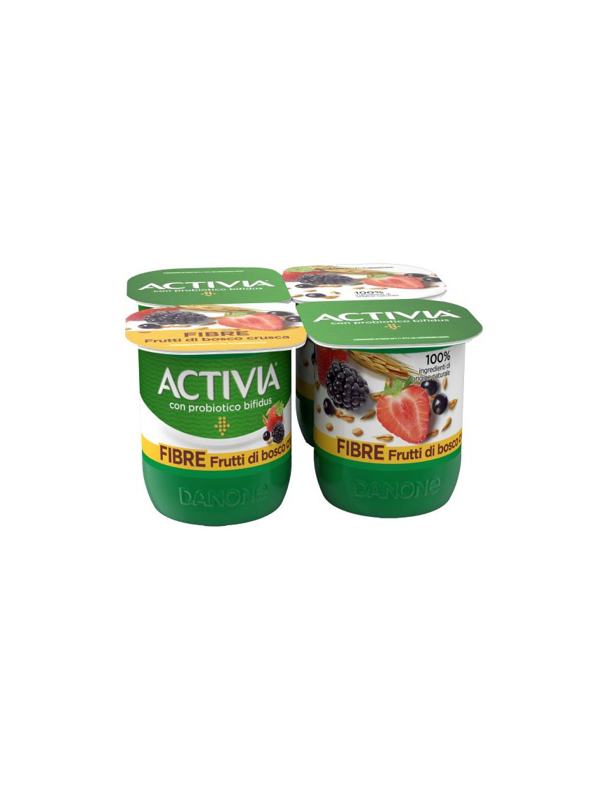 DANONE ACTIVIA FIBRE G.125X4CRUSCA/FRUTTI DI BOSCO