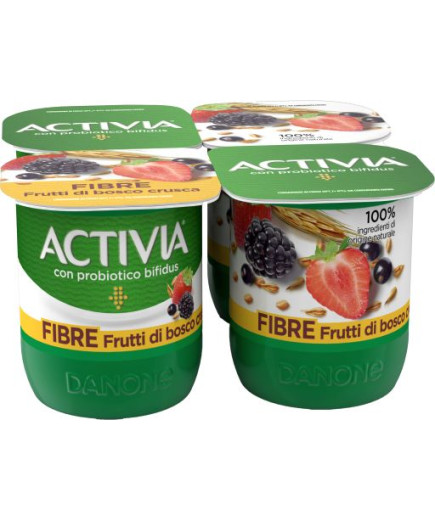 DANONE ACTIVIA FIBRE G.125X4CRUSCA/FRUTTI DI BOSCO
