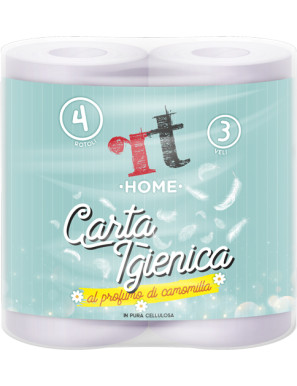 RT  HOME CARTA IGIENICA 4 ROTOLI 3 VELI PROF.CAMOMILLA MAXI