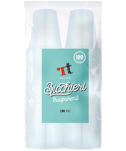 RT  HOME BICCHIERE TRASPARENTE CC.200 X 100 PZ.