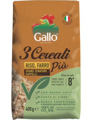 GALLO RISO 3 CEREALI G.400 (RISO,FARRO E GRANO SEN.CAP)