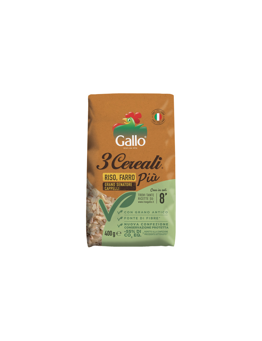 GALLO RISO 3 CEREALI G.400 (RISO,FARRO E GRANO SEN.CAP)