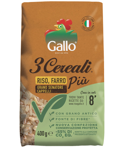 GALLO RISO 3 CEREALI G.400 (RISO,FARRO E GRANO SEN.CAP)