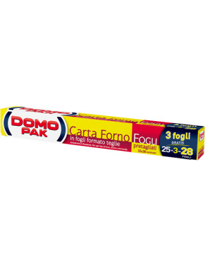 DOMOPAK CARTA FORNO IN FOGLI 25+3 CM.33X38