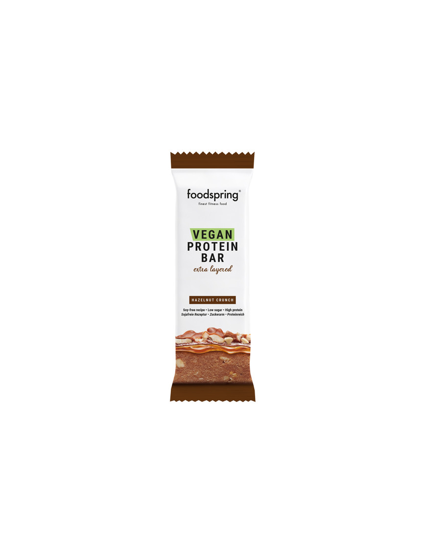 FOODSPRING VEGAN PROTEIN BAR MULTILAYER HAZELNUT CRUNCH G.45