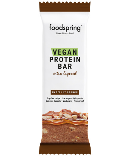 FOODSPRING VEGAN PROTEIN BAR MULTILAYER HAZELNUT CRUNCH G.45